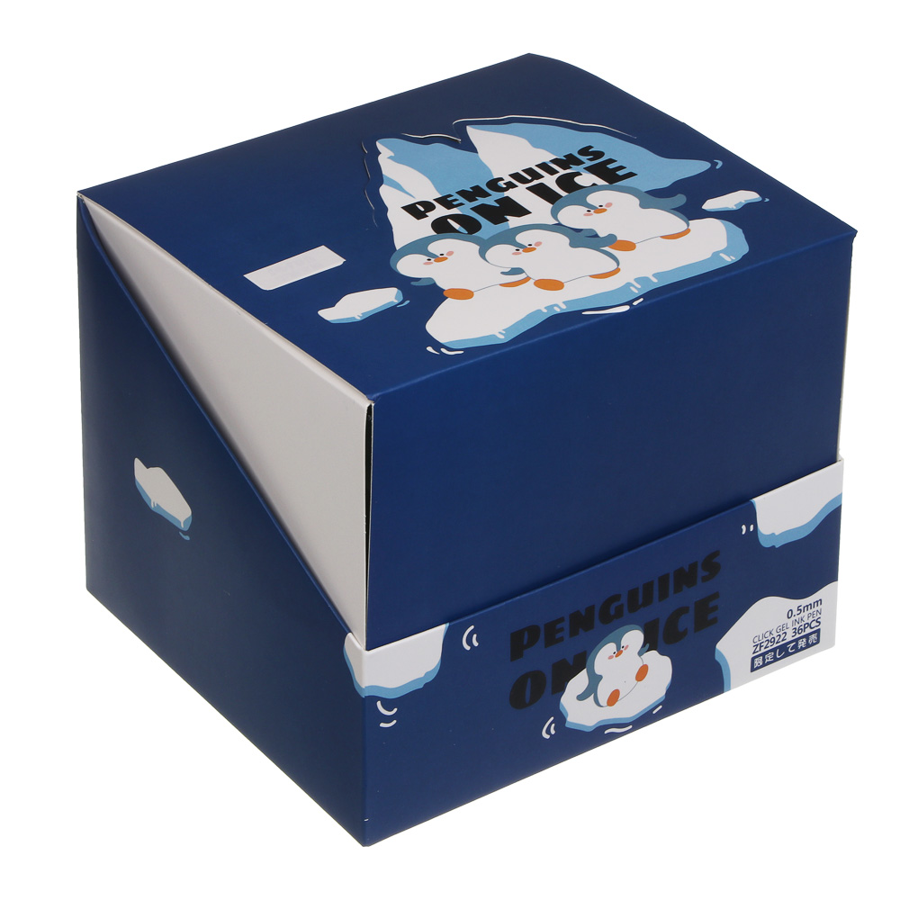Ручка автоматическая гелевая синяя 0,5мм, "Пингвин", 3 вида, шоу-бокс - #8