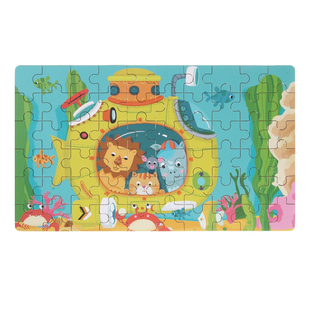 Пазлы в коробочке, 13,2х8,5см, 60 элементов, картон, металл, микс - #4