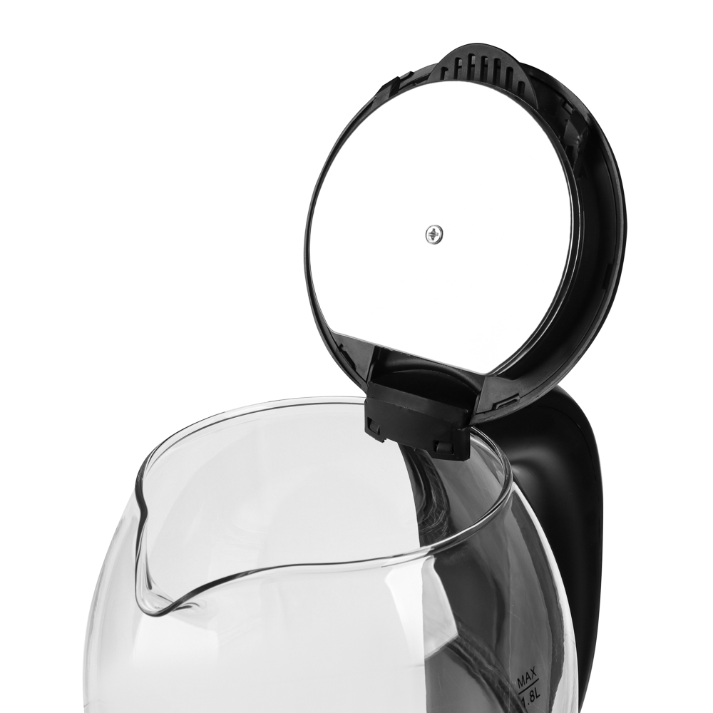 Чайник электрический, 1,8 л, 1500 Вт, стекло, черный (без подсветки) - #9