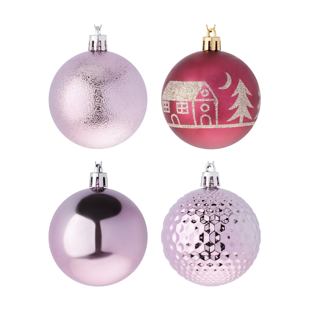 СНОУ БУМ Набор шаров 6 см, 24 шт, пластик, глиттер, 26-205 - #2