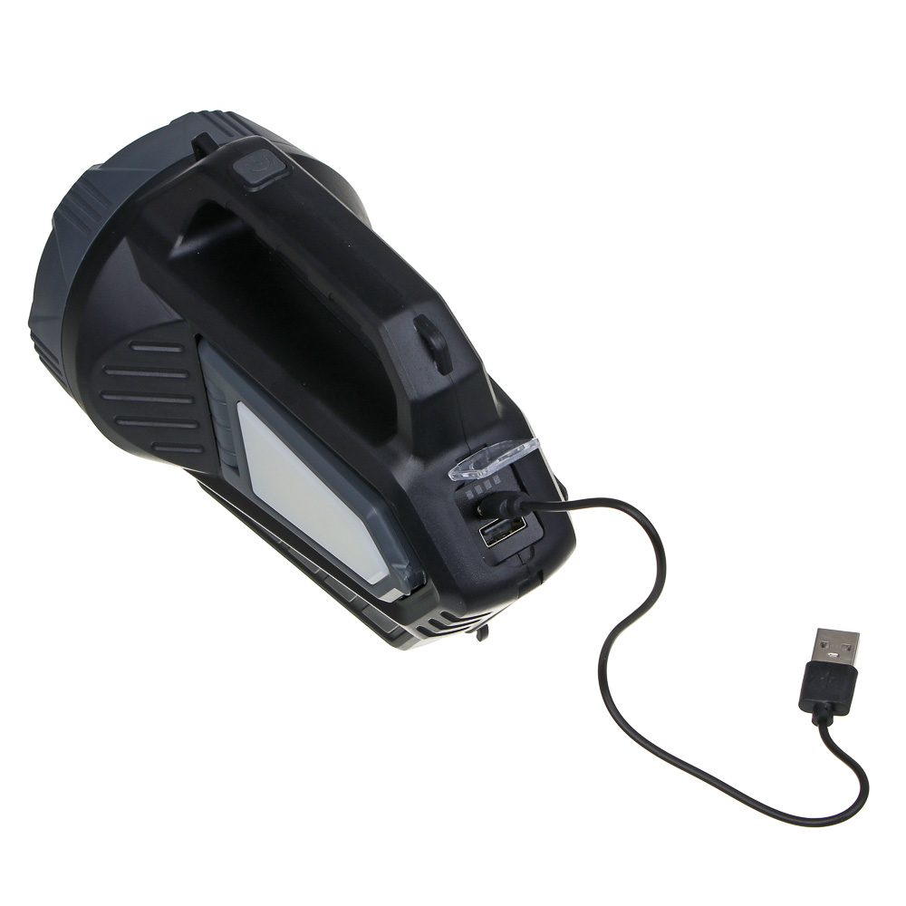 ЕРМАК Фонарь прожектор,LED,5 режимов,пластик,2400мАч,боков.фонари, красный свет, солн.батарея,Туре-С - #7