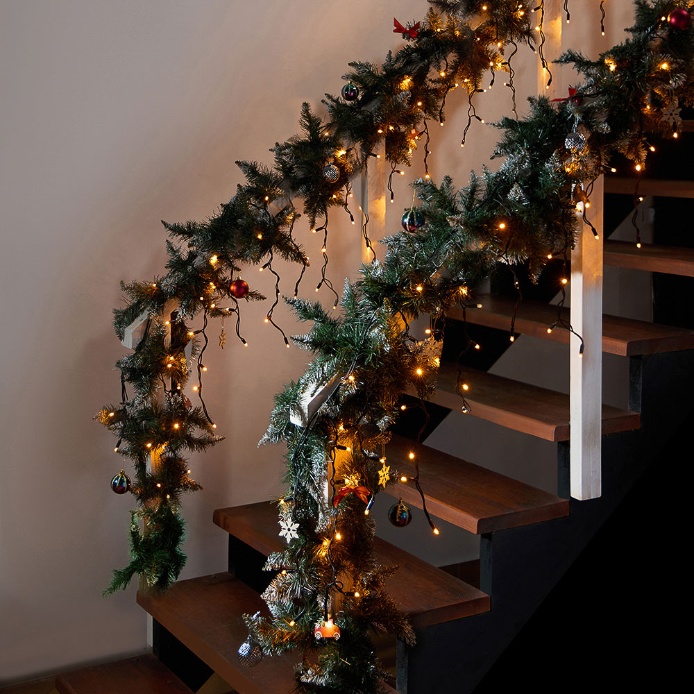 BY Эл.гирлянда бахрома уличная, 3x0.6х0.4м, 100LED, желтый,пост свеч,ПВХ черный,коннект,IP65,220В - #8