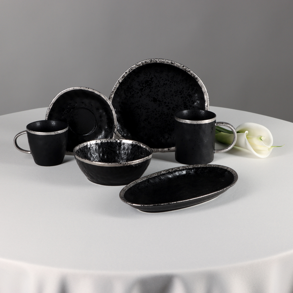 MILLIMI Романс Тарелка десертная, 21х19х2см, фарфор, чёрный - #10