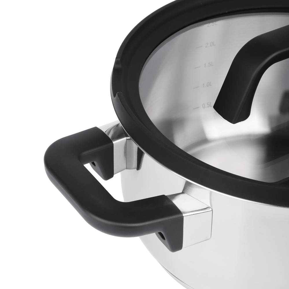 BY COLLECTION Inta Набор посуды кухонной 7пр, кастрюли 5л; 3л; ковш 1,5л; сковорода 24см, нерж.сталь - #4