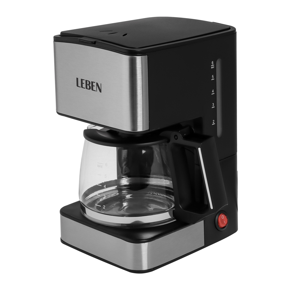 LEBEN Кофеварка капельная 680Вт со стеклянной колбой с функцией автоотключения 0,8л - #4
