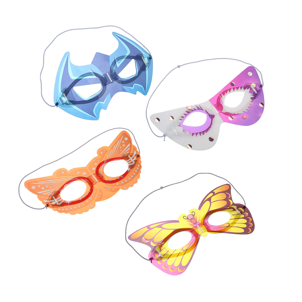 СНОУ БУМ Маска неоновая, 18-20х9-12 см, пластик, 4 дизайна - #1