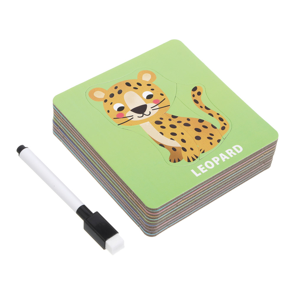 Набор развивающих пазлов, 10 карточек, 14х13,5х3,5см, 3 дизайна - #7