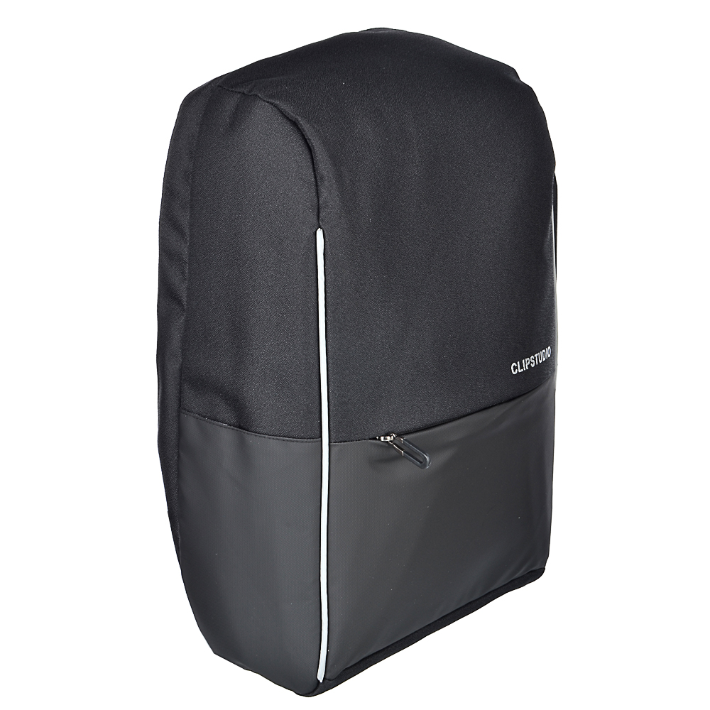 Рюкзак подростковый, 45x32x15см, 1 отделение, ПЭ, иск.кожа, спинка с эрг.элем., USB, черный - #2