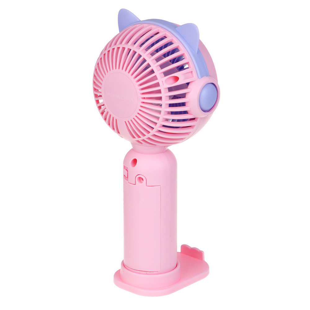 ИГРОЛЕНД Вентилятор ручной портативный, 1 скорость, 1,5V, 2хАА, PP, 9х5,5х18 см, 4 дизайна - #6