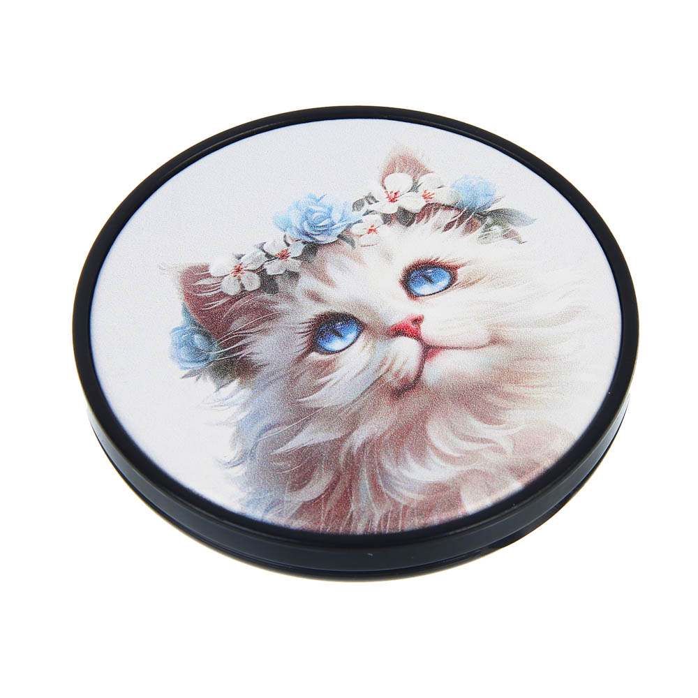 ЮНИLOOK Зеркало карманное, стекло, пластик, d6,8см, 10-12 дизайнов - #2