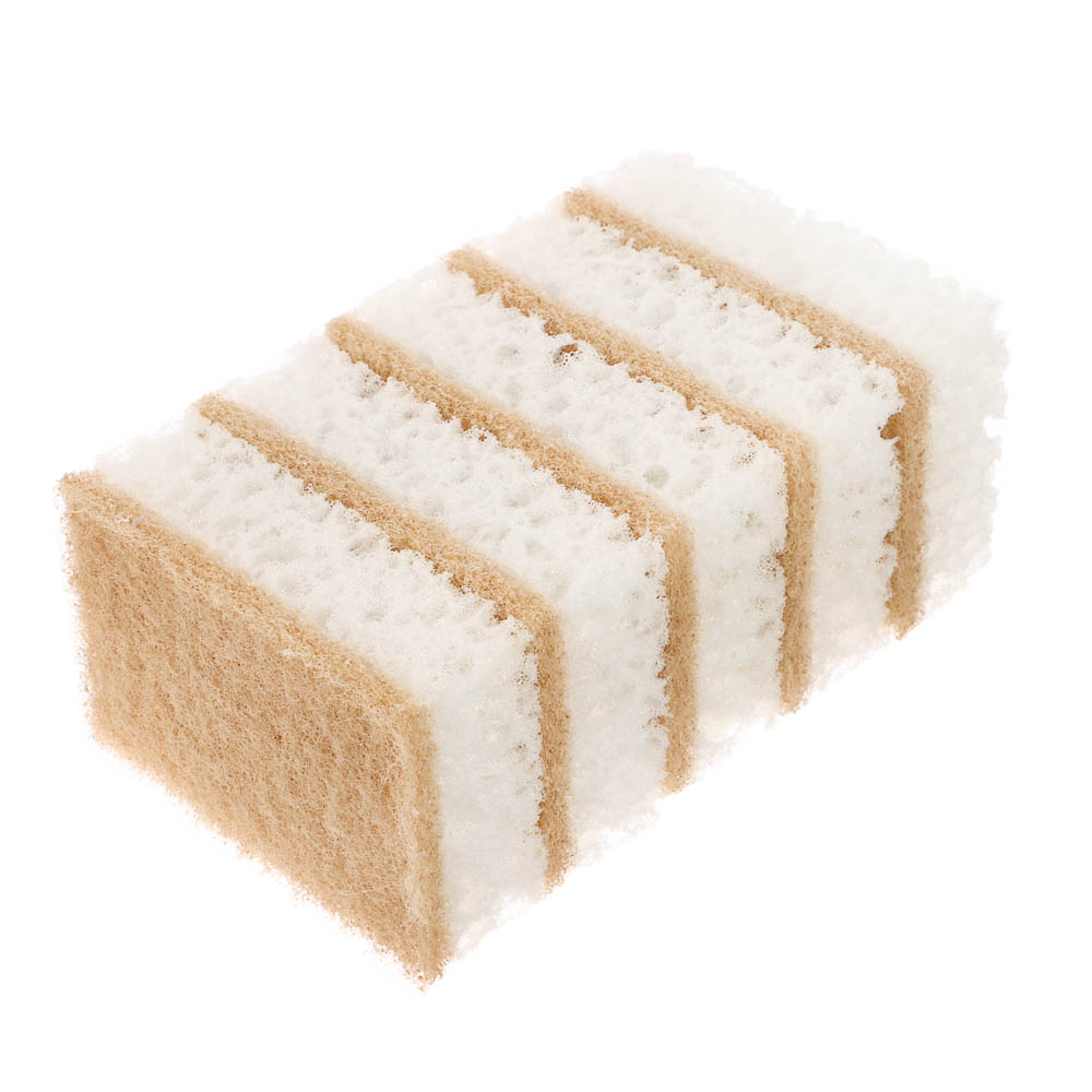 VETTA Набор губок для мытья посуды, 5 шт, 98x66x30мм, коралл белый - #1