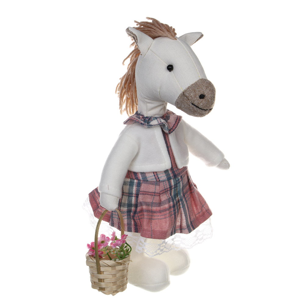 СНОУ БУМ Сувенир Лошадка в платье 13x12x30 см, полиэстер, 26-741 - #1