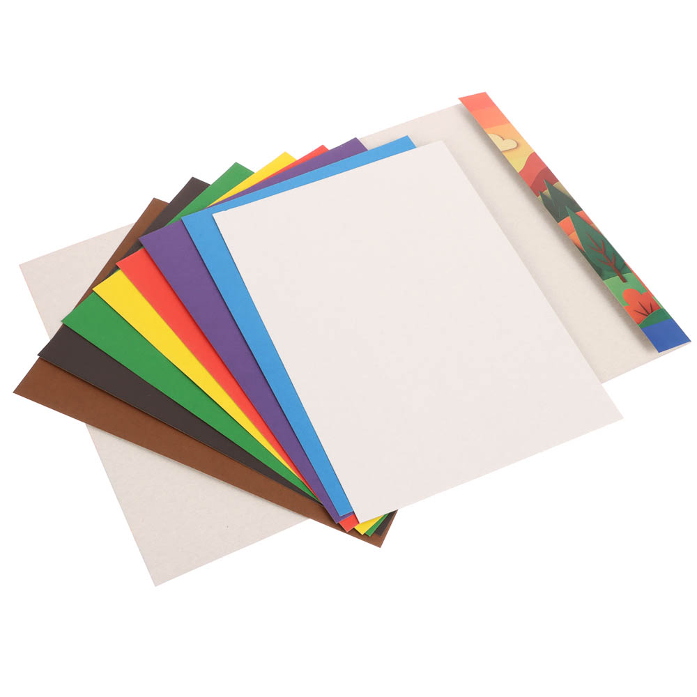 Картон цветной А4, 8 листов, 8 цветов, немел., в карт. папке - #4