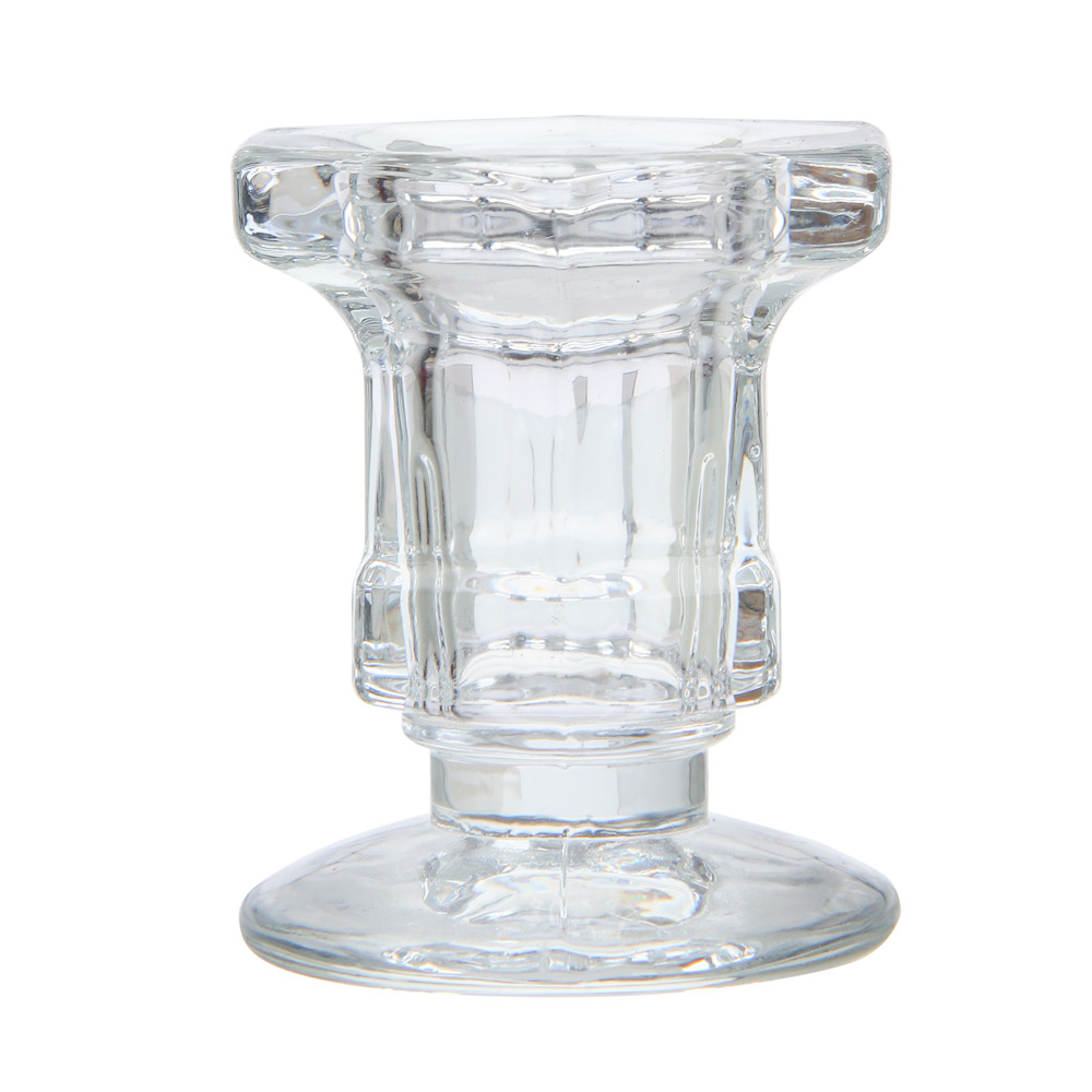 Подсвечник тм LADECOR стеклянный, 4,5х5,2x5,8 см, для высоких свечей - #4