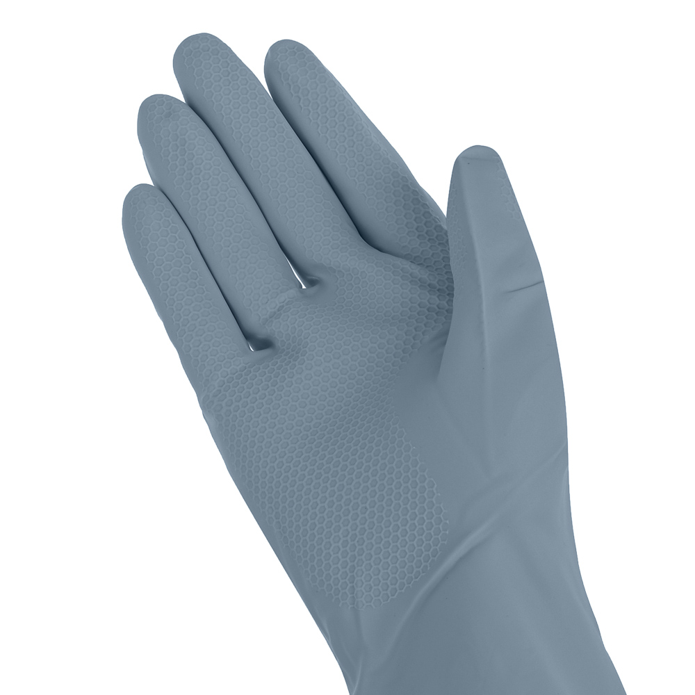 VETTA Перчатки хозяйственные, прочные, размер M, серо-голубые, ПВХ - #2