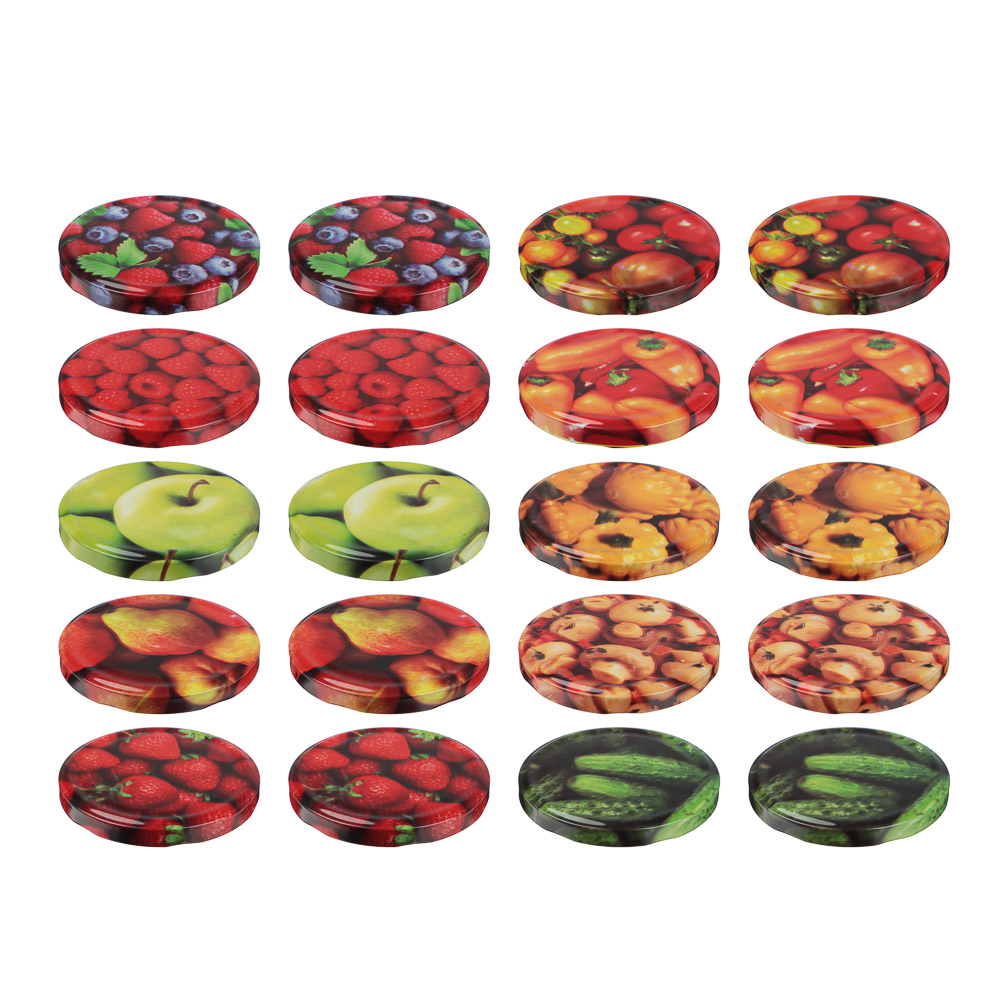 Набор крышек металлических для консервирования Твист-офф, 20шт, D-82мм, литография - #2