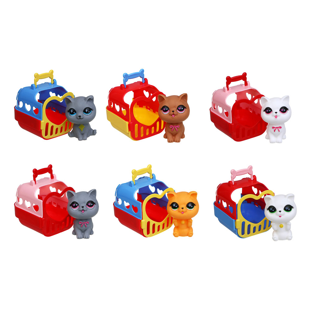 ИГРОЛЕНД Питомец в переноске, PP, ABS, 8х9х9 см 3 дизайна - #2