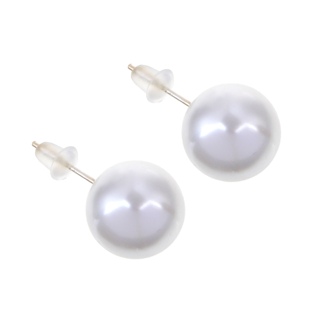 Серьги, бижутерия, пластик, сталь, 12мм, БЖ-1 - #1