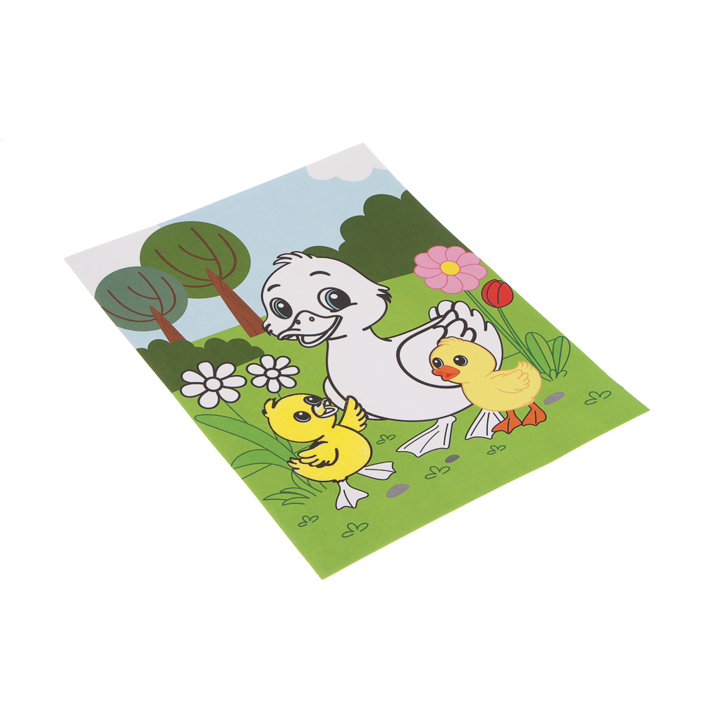 Фреска из песка с цветным фоном "Микс", бумага, песок 8-10цв., 21х27см - #4