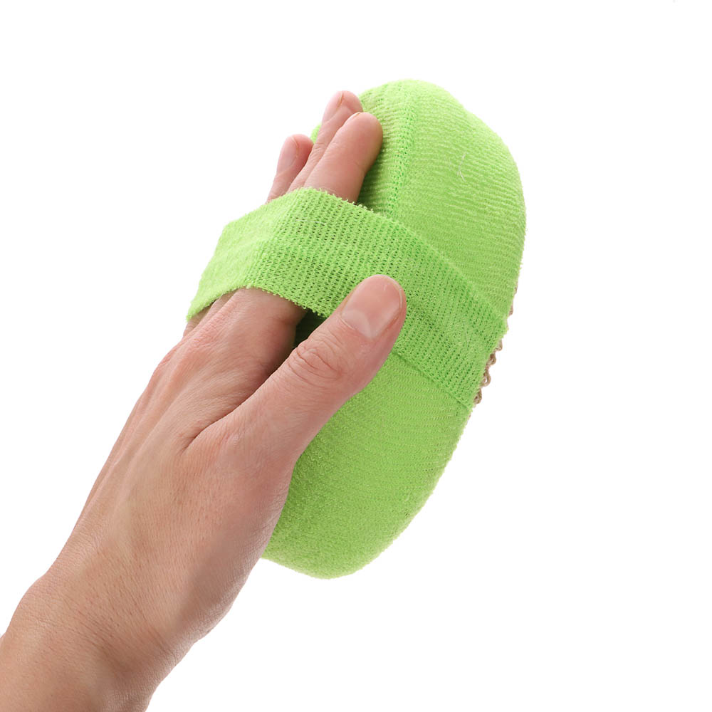 ЮL Мочалка банная объемная овальная на поролоне, рами, хлопок, 14,5х11х4,5см, 3 цвета, МЭ24-01 - #8