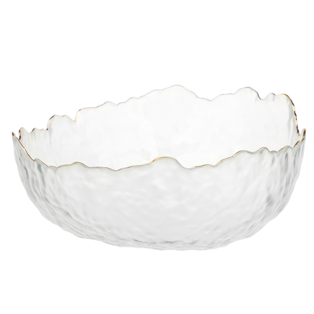 MILLIMI Набор салатников 3 шт, 13.5x13.5x6см / 17x16,5x7,5см/ 20x20x9см, стекло, прозрачный с золото - #4