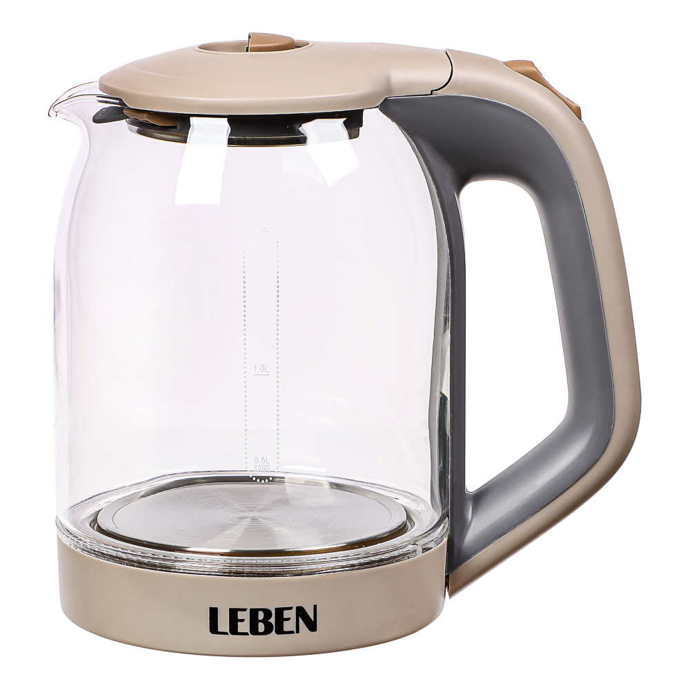 Чайник электрический LEBEN, со стеклянной колбой, 1,7 л, 1850 Вт - #7