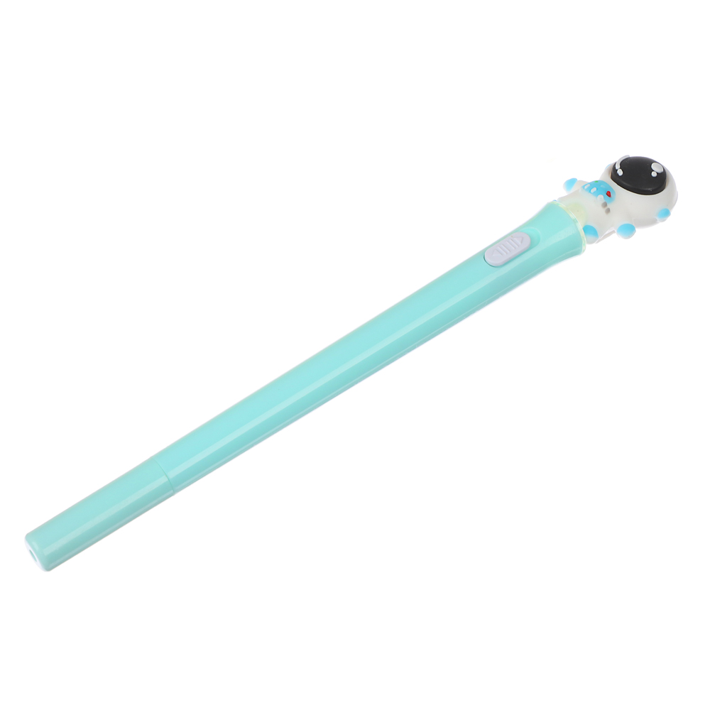 Ручка шариковая синяя, со светящейся фигуркой в форме космонавта, 4 цв.корп, 17,5см,пластик - #2