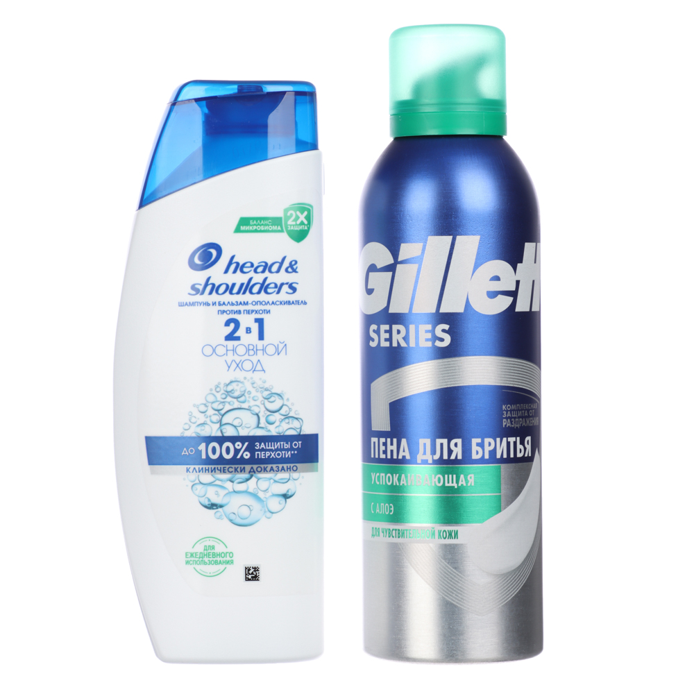 Подарочный набор мужской HEAD&SHOULDERS:Шампунь 2в1,200мл+Пена для бритья Gillette,200мл - #2