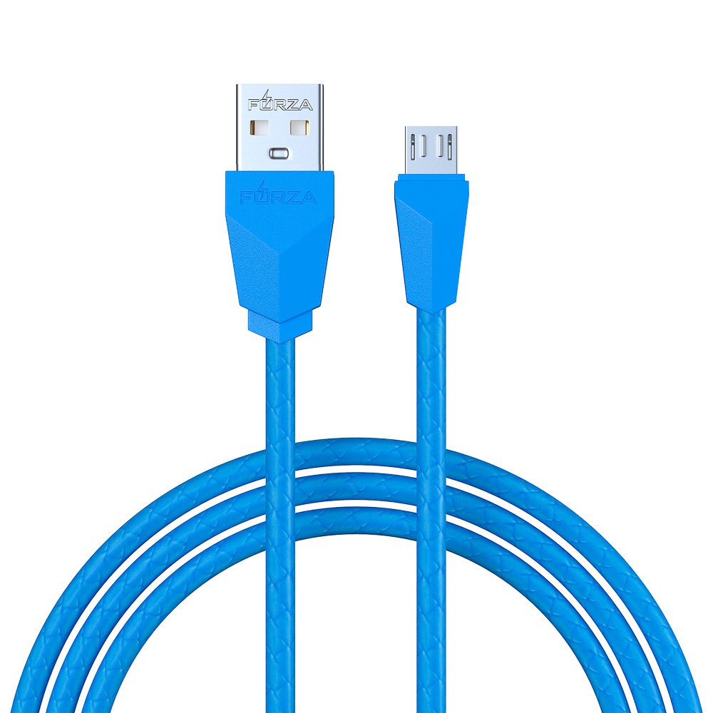 FORZA Кабель для зарядки Комфорт Micro USB, 1м, 1А, прорезиненный, 5 цветов, пакет - #8