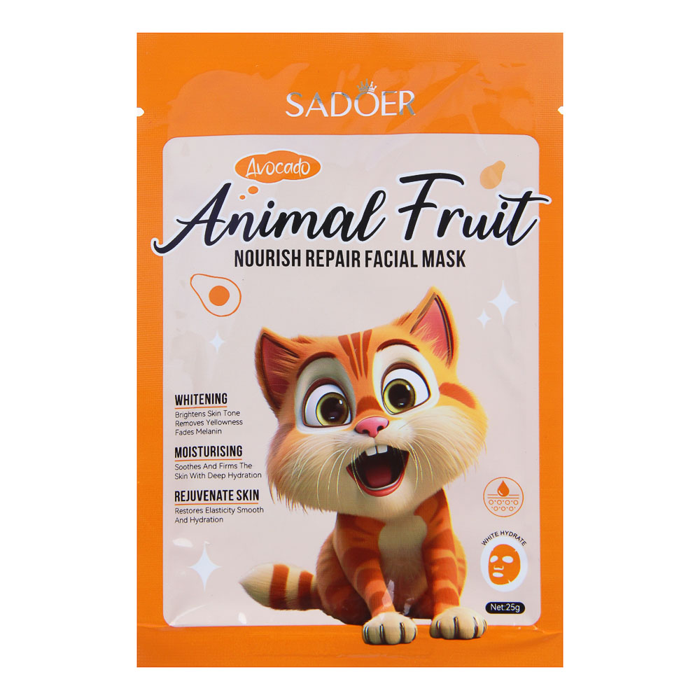 SADOER Маска тканевая питательная восстанавливающая, 25 гр, масло авокадо - #1