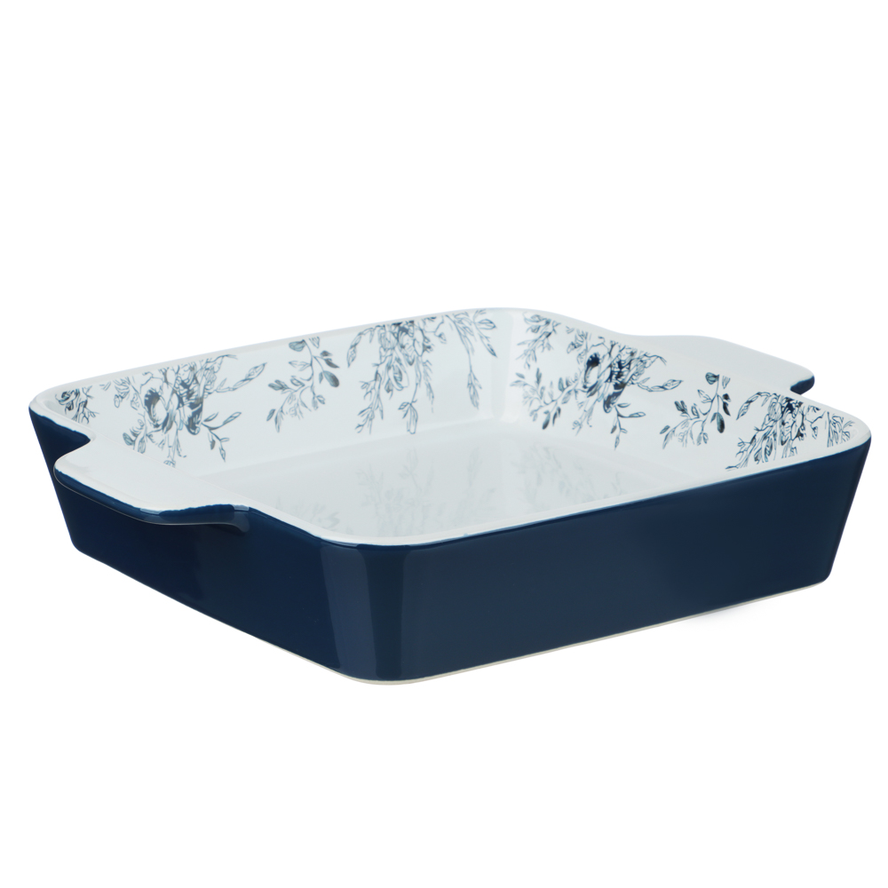 Форма для запекания и сервировки квадратная 26х21х5см тм MILLIMI цветы, керамика - #2