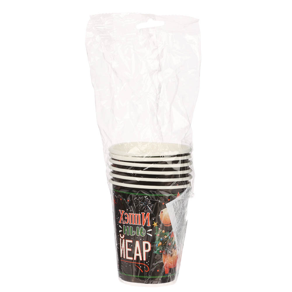 Набор бумажных стаканов Символ года, Красная лошадь-2, 6 шт*250 мл - #4