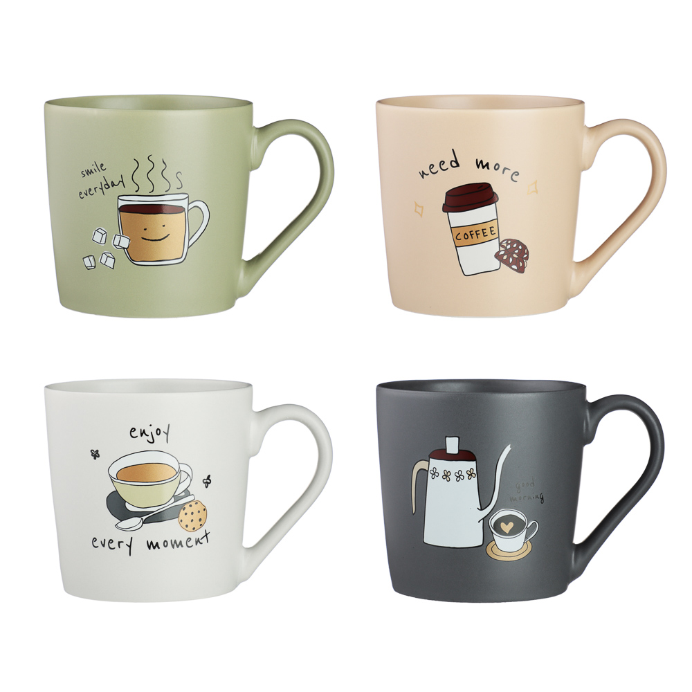 MILLIMI Чашка кофе Кружка 390мл, фарфор, 4 дизайна - #1