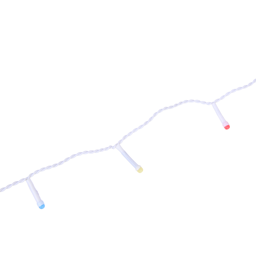 СНОУ БУМ Гирлянда эл. бахрома 2.5x0.35х0.55x0.75м, 80LED,мульти MIX, 8 реж, ПВХ белый, коннект, 220В - #2