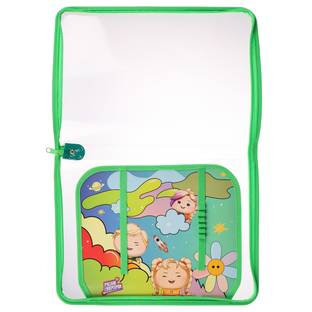 BY Русские Супергерои Папка для труда А4, пластик, молния вокруг, откидная планка, 33х2,5х23 cм - #5