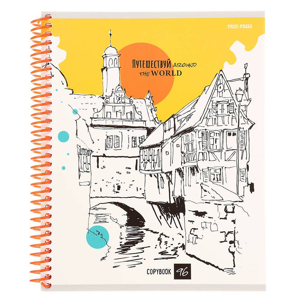 Тетрадь общая, 96 листов, в клетку, БЕЛЫЕ ЛИСТЫ, обл.мел. картон, спираль, микс - #16