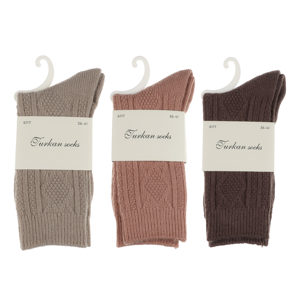 Носки женские "шерсть ламы" тм TURKAN, р.36-41, цвета в ассортименте, #L6117 - #6