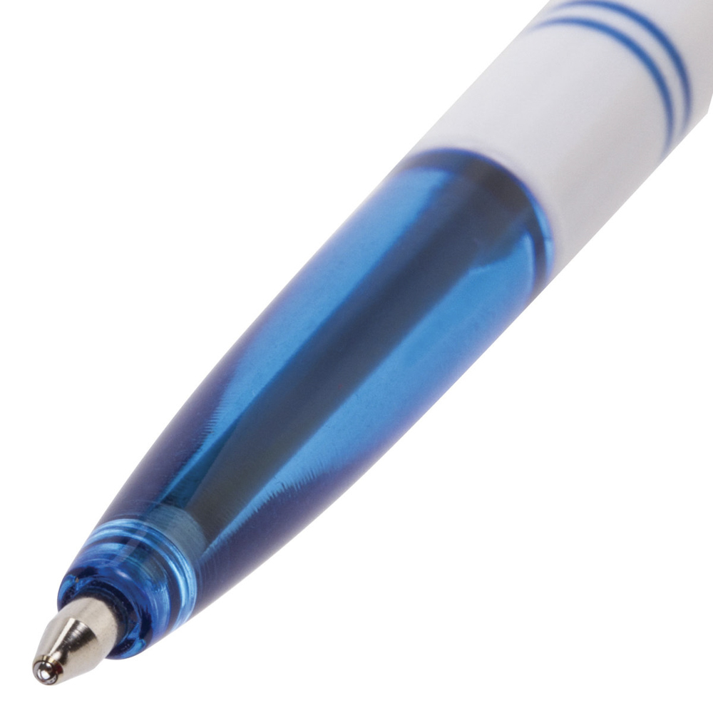 Ручка шариковая "Офисная", синяя, белый корпус, 1 мм, линия письма 0,5 мм, 140662 - #4