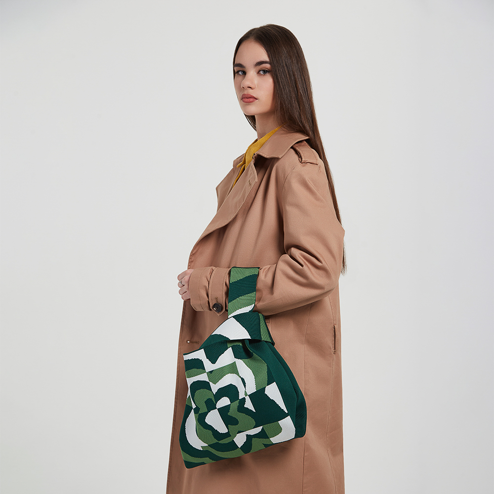 Сумка - шоппер 29х30x15см, 1 отделение, плотный "вязанный" ПЭ, 3 дизайна - #7