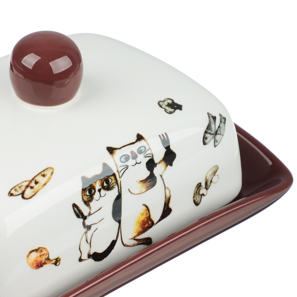 Масленка 17х12,5х8,3см, тм MILLIMI Котовасия, керамика - #2