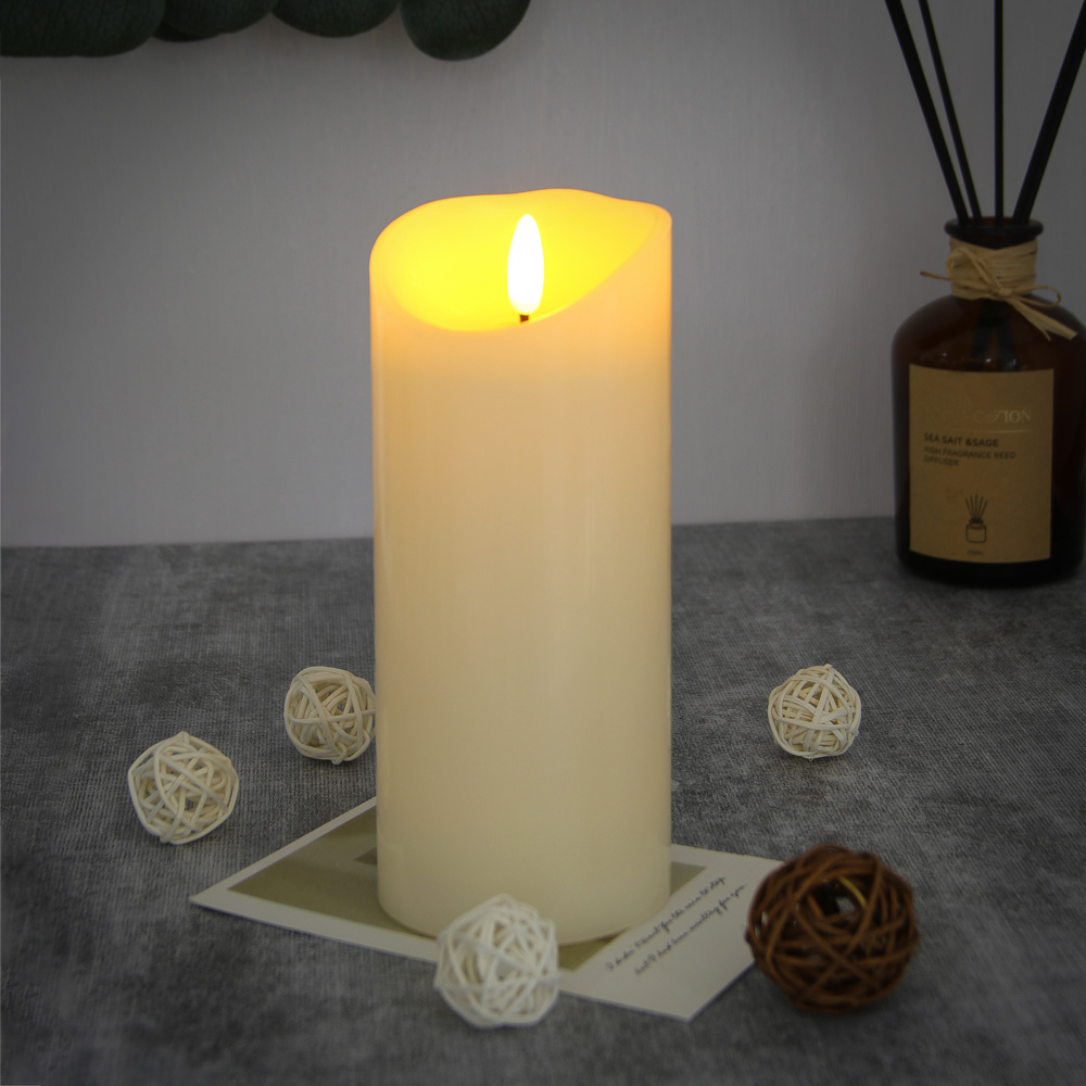 Светильник декоративный в виде свечи с LED-подсветкой, 1режим,парафин,полипропилен,7,5х17,5см,3хААА - #4