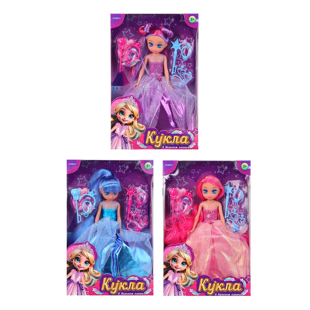 ИГРОЛЕНД Кукла в бальном платье, 24 см, с акс., PVC, ABS, полиэстер, 18,2х6х28,5 см - #2