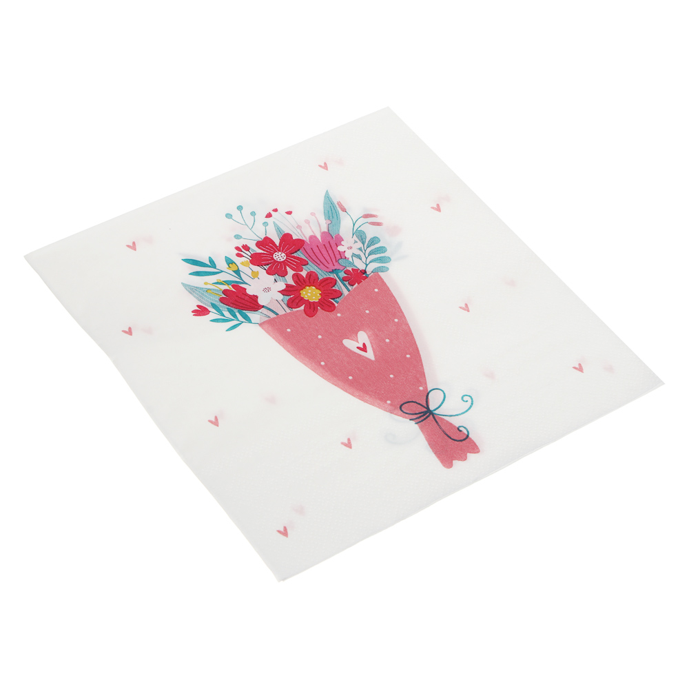 Набор салфеток бумажных "Букет", 33x33 см, 12 шт - #2