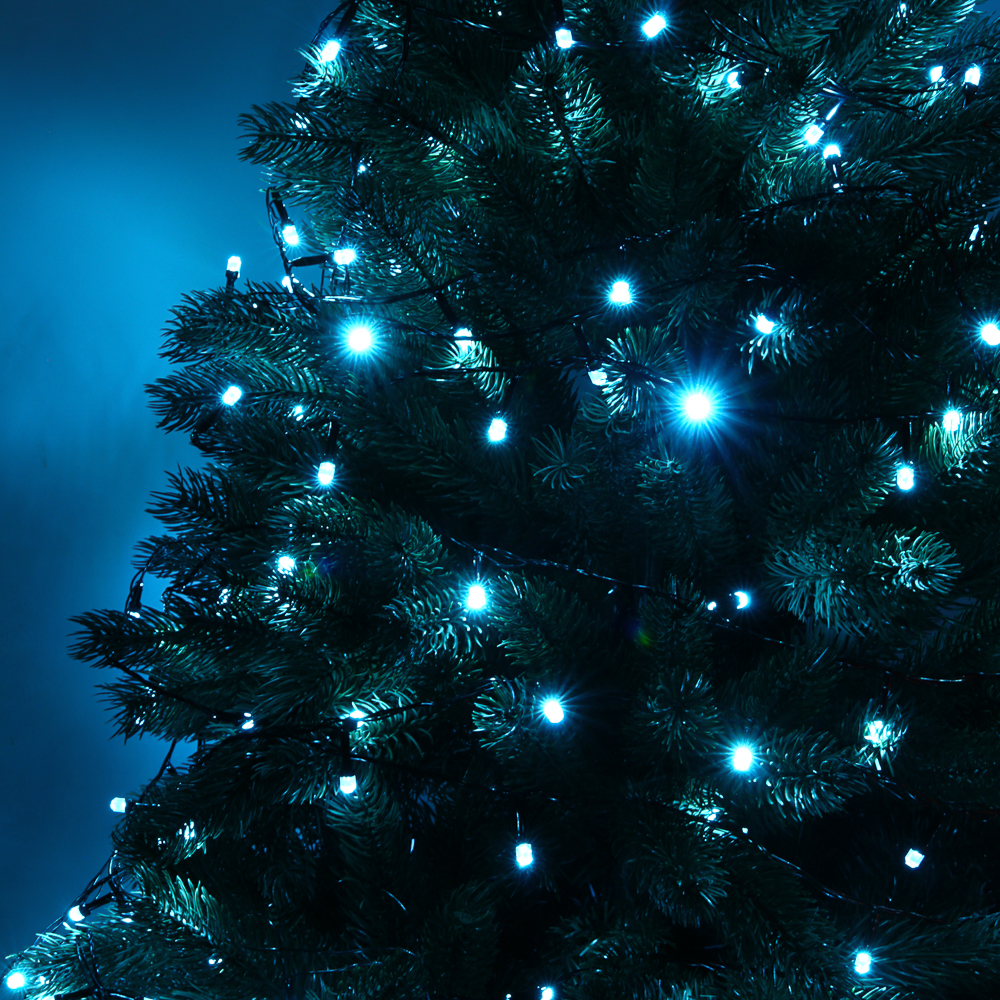 СНОУ БУМ Гирлянда эл. вьюн 20м, 200LED, аква, 8 режимов, ПВХ черный, 220В - #11