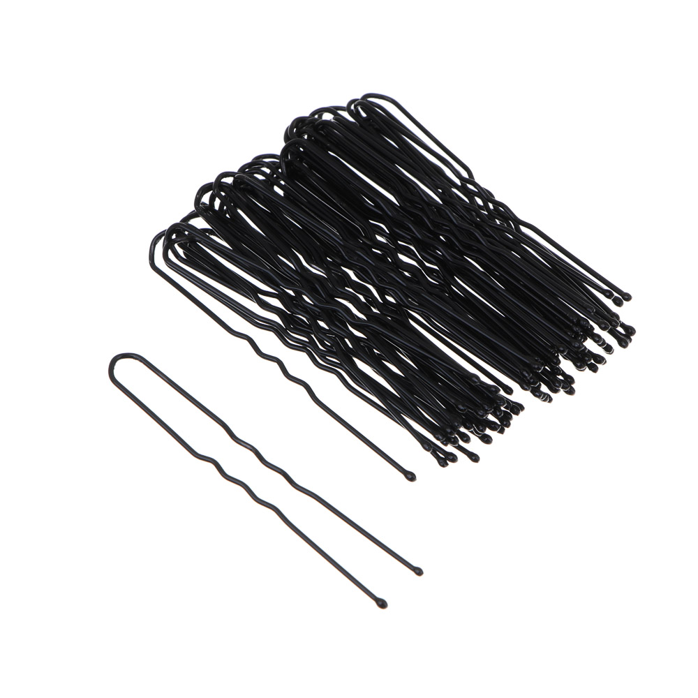 ЮНИLOOK Шпильки для волос 50шт, 6см, металл, черный, ACS-29 - #2