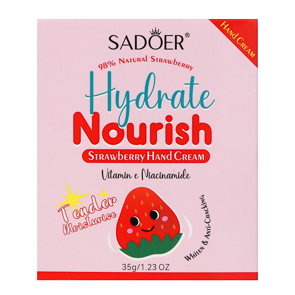 Крем для рук увлажняющий с витамином E и ниацинамидом клубника тм Sadoer, 35 гр - #7