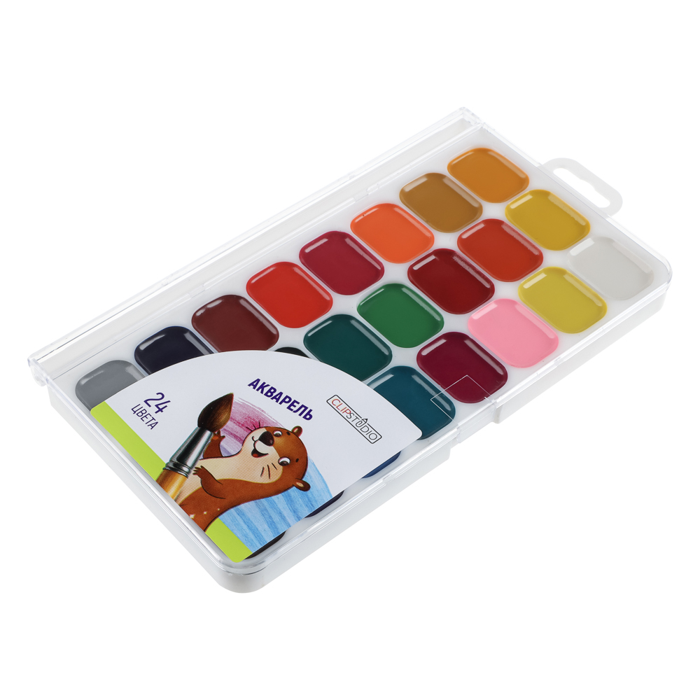 Акварель 24 цвета ClipStudio, без кисти, в пластиковой упаковке с европодвесом - #2