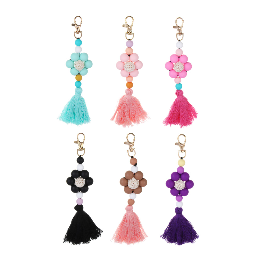 LADECOR Подвеска-брелок, ромашка с кисточками, пластик, полиэстер, 6 цветов, 16см - #1