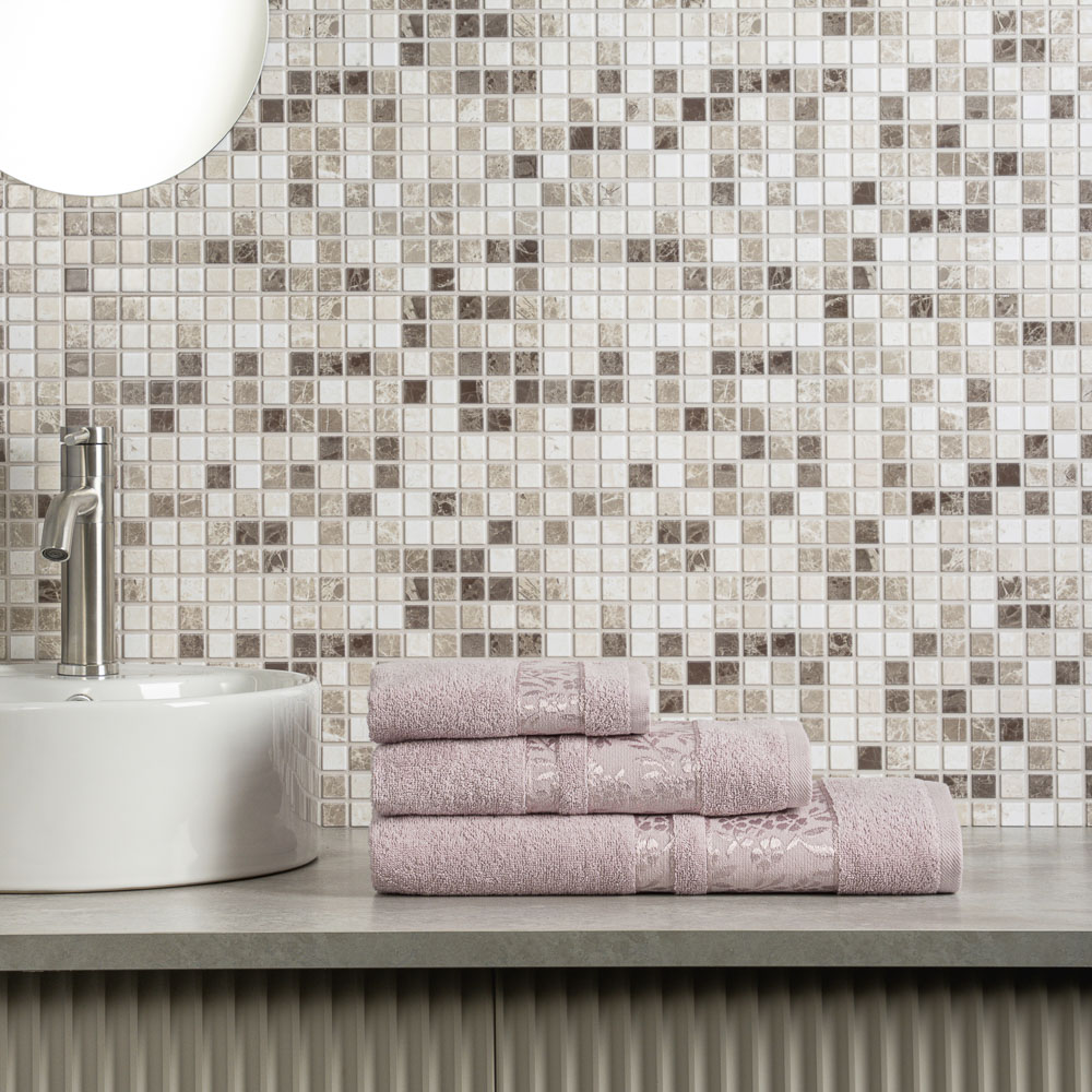 PROVANCE Шарли Комплект полотенец махровых, 100% хлопок, 30х50, 50х90, 70х130, 430г/м, розовый - #6