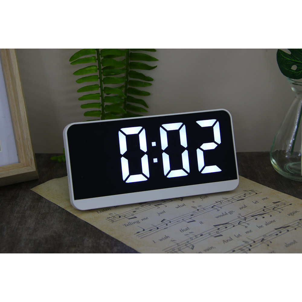 LADECOR CHRONO Будильник электронный, 16,5x1,5x8 см, АВС пластик, 3xAАA, оправа цвет белый - #7